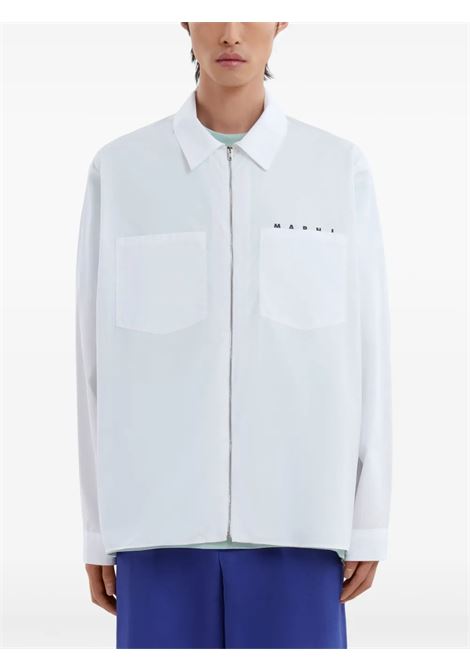 zip shirt man white MARNI | CUMU0297P0 USCT88LOW1